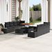 Prolenta Maison Exclusive - Tuinset met 11 delen, zwarte polyrotan loungeset
