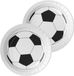 Santex assiettes jetables football - 20x stuks - 23 cm - blanc/noir