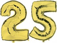 Shoppartners Bv 25 jaar verjaardag Folie ballon cijfers goud 88 cm