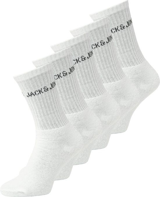 JACK & JONES JACREGEN TENNIS SOCK 5 PACK JNR NOOS - White - Kids Socks - Size 33-37