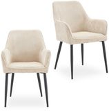 IDIMEX Eetkamerstoelen VERONA in een set van 2 – beige