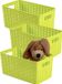 Plasticforte Opbergmand - 3x - Kastmand - rotan kunststof - limegroen - 5 Liter - 15 x 28 x 13 cm