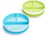 Munchkin Bordjes met Zuignap - Anti-Slip - Vaatwasser- en Magnetronbestendig - Per 2 Stuks - Vanaf 6 Maanden - Blauw/Groen