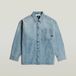 G-Star Boxy Fit Overshirt Heren XL Katoen Sun Faded Pacific Blue