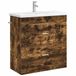 vidaXL Meuble de salle de bain chêne fumé 81 x 40 x 84,5 cm Bois transformé