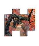 Homemania Muurafbeelding Avenue met bomen, 4 stuks, natuur en landschappen per woonkamer, meerkleurig, 76 x 0,3 x 50 cm, HM204PMDF224, MDF