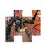 Homemania Muurafbeelding Avenue met bomen, 4 stuks, natuur en landschappen per woonkamer, meerkleurig, 76 x 0,3 x 50 cm, HM204PMDF224, MDF
