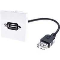 CUC - Wandcontactdoos voor stroom - USB (V) naar USB (V) - 10 cm - wit