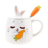 Lachineuse Mok collectie konijn – liefdeskonijn – met deksel en lepel – inhoud: