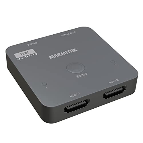 Marmitek HDMI 2.1 Switch - AS28-8K HDMI switch - 4K 120Hz - HDR - 2 in/1 out - HDMI Switch 4K 120Hz - 48Gbps - Dolby Digital - HDCP 2.3/2.2/1.4 - Geen kwaliteitsverlies