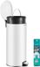 SONGMICS Ronde afvalbak van 30 liter met pedaal - Wolkenwit