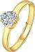 Lucardi Dames Ring hartvorm zirkonia - Ring - Cadeau - 14 Karaat Goud - Geelgoud
