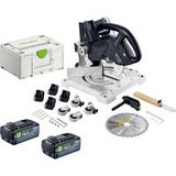 Festool Scie à moulures sans fil Symc 70 Eb-basic 36 V (2 x 18 V) 216 mm + 2 batteries 8,0 Ah + Systainer - Sans chargeur