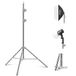 NEEWER ST-190SS 75"/190cm Verbeterde veerbelaste roestvrijstalen | Opvouwbaar statief, versterkte buisverbindingen, voor stroboscoop, softbox en led-ringlicht, max. 6,5 kg