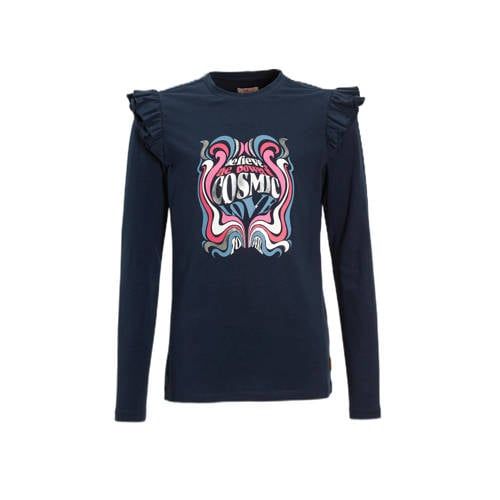 Orange Stars Longsleeve met printopdruk donkerblauw