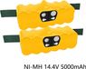 Batterie pour aspirateur robot batterie de remplacement 14,4V 5000mAh Ni-MH Série 500-800 Lot de 2