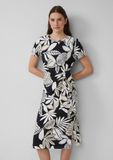 s.Oliver Midi-jurk met knoopdetail en ronde hals voor dames
