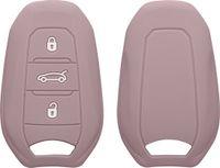 kwmobile autosleutel hoesje geschikt voor Peugeot Citroen 3-knops Smartkey autosleutel (alleen Keyless Go) hoes - TPU autosleutel behuizing - Beschermende auto sleutel case - Sleuteletui in lila wolk