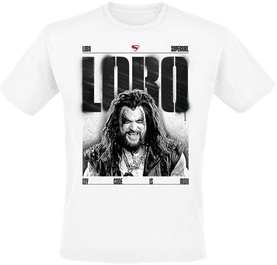 Supergirl T-shirt - Lobo - My Code Is Iron - Wit - M