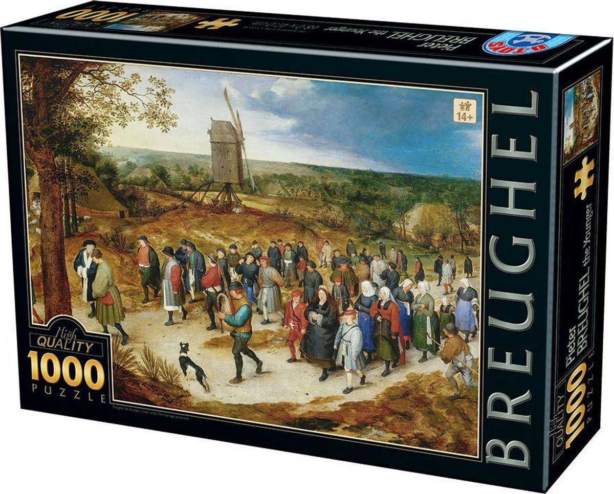 dtoys Pieter Breughel Jr - De trouw processie (1000 stukjes, kunst puzzel)