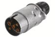 HELLA VALUEFIT Stekker - 24V - 5-polig - Schroefaansluiting - Lengte: 63mm - Aluminium - Zilver - DIN / ISO: 1724 - Aantal: 1 - 8JA 001 916-001