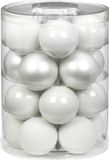 Inge-glas Inge's Christmas Decor Gmbh 20x stuks glazen kerstballen elegant wit mix 6 cm glans en mat