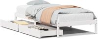 vidaXL Bedframe - massief grenenhout - wit - 90x200 cm