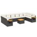 vidaXL Loungeset met Kussens Poly Rattan Zwart