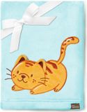 Be Mammy Babydeken - Dekbed - Kinderdeken - Wiegdeken - Dekentje Baby - 76 x 102 cm - Poeder blauw - kat