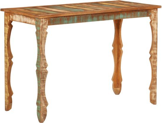 vidaXL Eettafel 110x52x76 cm gerecycled massief hout