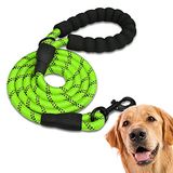 EDIPETS hondenriem, trainingsriem, gewatteerd, zacht handvat, touw voor puppy's en kleine, middelgrote en grote honden, 1'2, 1'5 en 2'2 meter (Groen, 2.2 m)