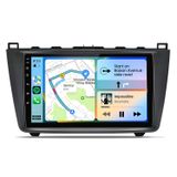 Hexinex autoradio 9 pouces Android 15 avec Carplay, 2Go+64Go mémoire, adapté pour Mazda 6 GG GH (2007-2012), avec navigation GPS, WiFi, Bluetooth, commande au volant (SWC), FM, RDS, DSP, 2DIN et DAB+
