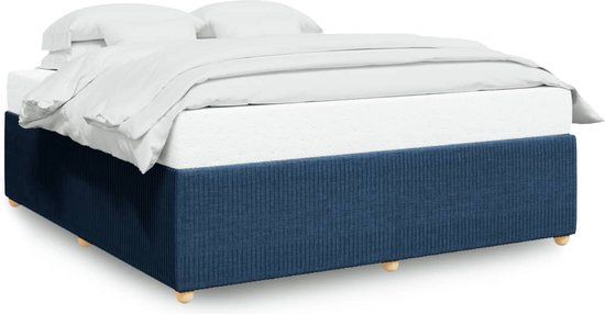 vidaXL Bedframe Stof Blauw 200x200 cm