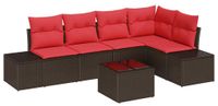 vidaXL Tuin Sofa Set 6 st Bruin poly rattan