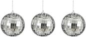 House of Seasons Discobal kerstballen - 3x st - zilver - 8 cm - foam