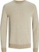 JACK&JONES - JWHGLOBE KNIT CREW NECK SN - Heren - Gebreide truien - XXL - Katoen/Polyester - Oatmeal
