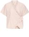 Ichi Vrouwenblouse Molly Korte Mouw V-hals Gestreept Polyester Roos/Roze Nectar Maat 40