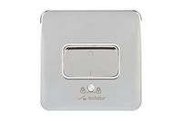 Schneider Electric Lisse Screwless Deco - enkele ventilator-scheidingsschakelaar, 3-polig, 10 AX, gepolijst chroom met wit inzetstuk, GGBL1013WPC