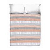 PENSIERI DELICATI Sprei voor tweepersoonsbed, 260 x 280 cm, 100% katoen, patroon Azteco oranje