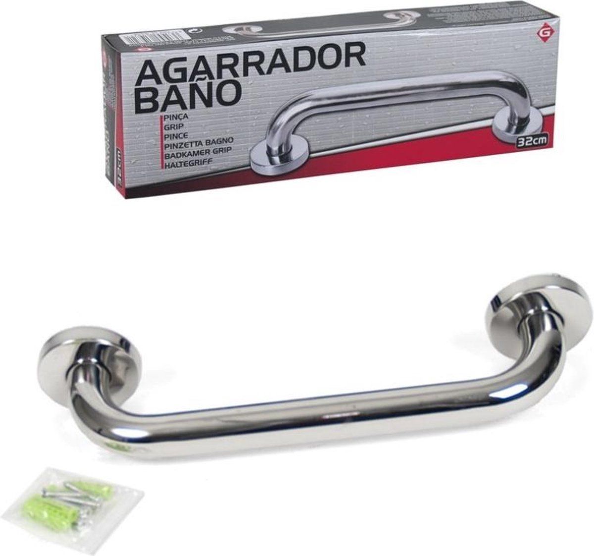 Gerimport RVS Badkamer Handgreep 30cm - Roestvrij staal - Chroom