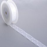 Organza met sterretjes - wit - 25 mm - 25 m - 90165 00