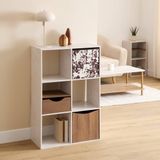 5Five Boekenrek - 6 Vakken - 68x32x101cm - Grijs