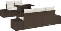 vidaXL Banc de jardin 6 pièces marron et crème
