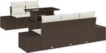 vidaXL Banc de jardin 6 pièces marron et crème