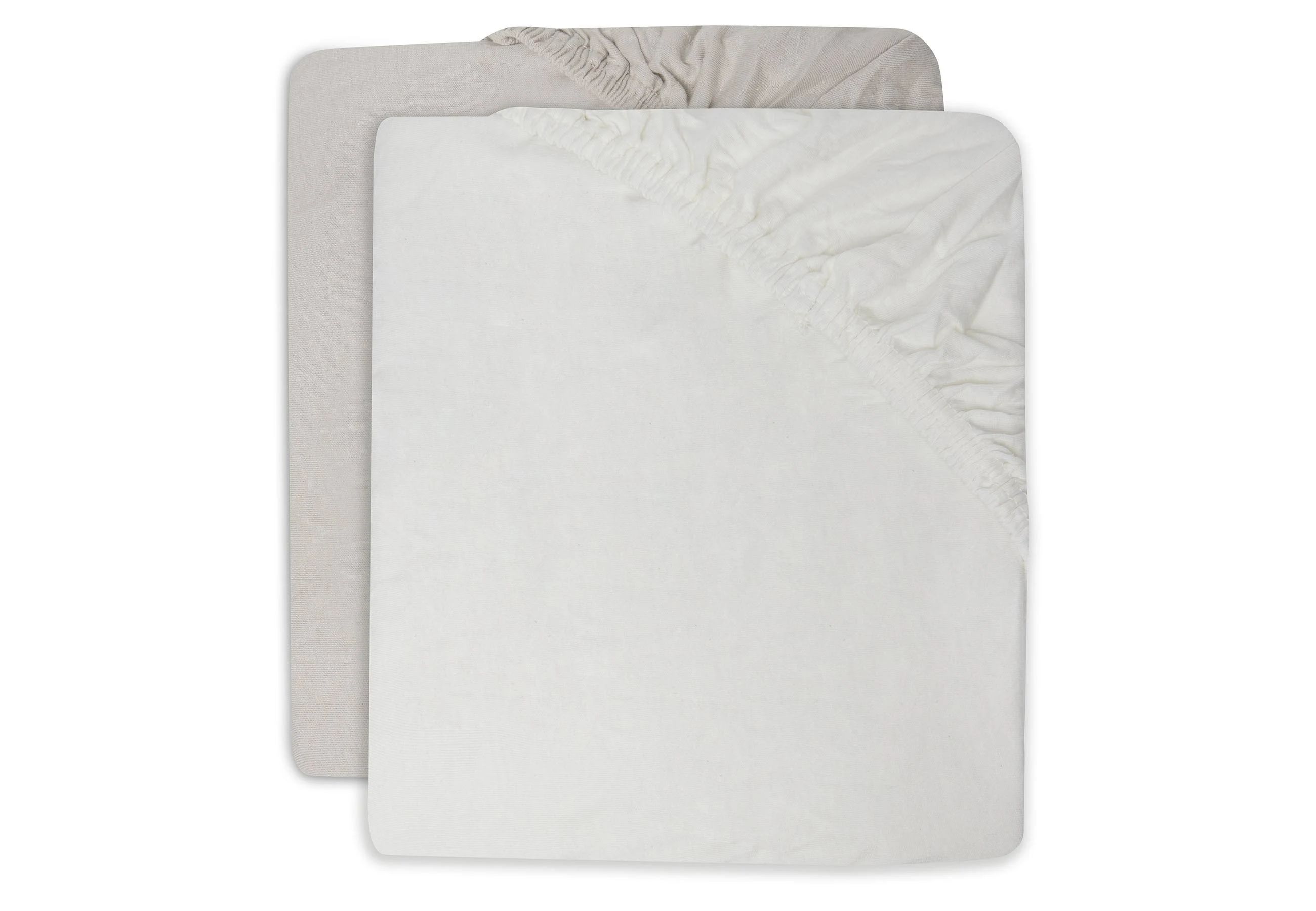 Jollein Jersey Fitted Sheet - 2 Pack - Ivory/Nougat - 60x120cm