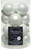 Decoris Kerstballen glas D3.5cm mix winterwit
