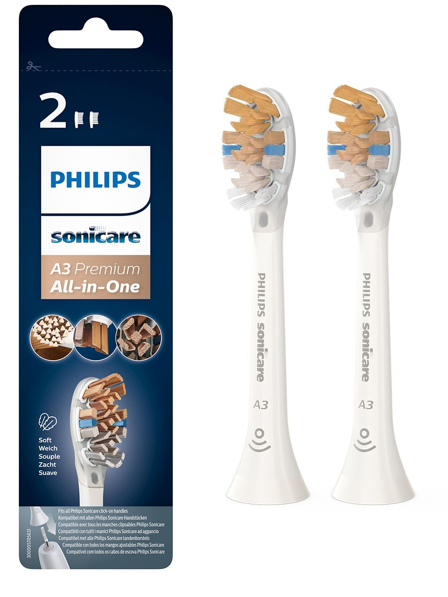 Philips A3 Premium  A3 Premium All-in-One HX9092/10 2x Witte sonische opzetborstels