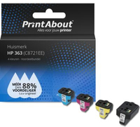 PrintAbout Huismerk HP 363 (C8721EE) Inktcartridge 4-kleuren Voordeelbundel