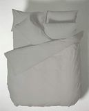 Plain Geverfd Katoen Percal Donkergrijs 200TC Flat Sheet 260 x 280 cm