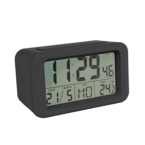 Fisura Digitale wekker - Zwart - LED - Klok, datum en temperatuurweergave - 2 alarmen - Snooze-knop